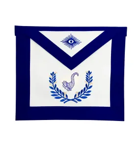 Senior Steward Blue Lodge Officer Apron - Royal Blue Wreath Embroidery