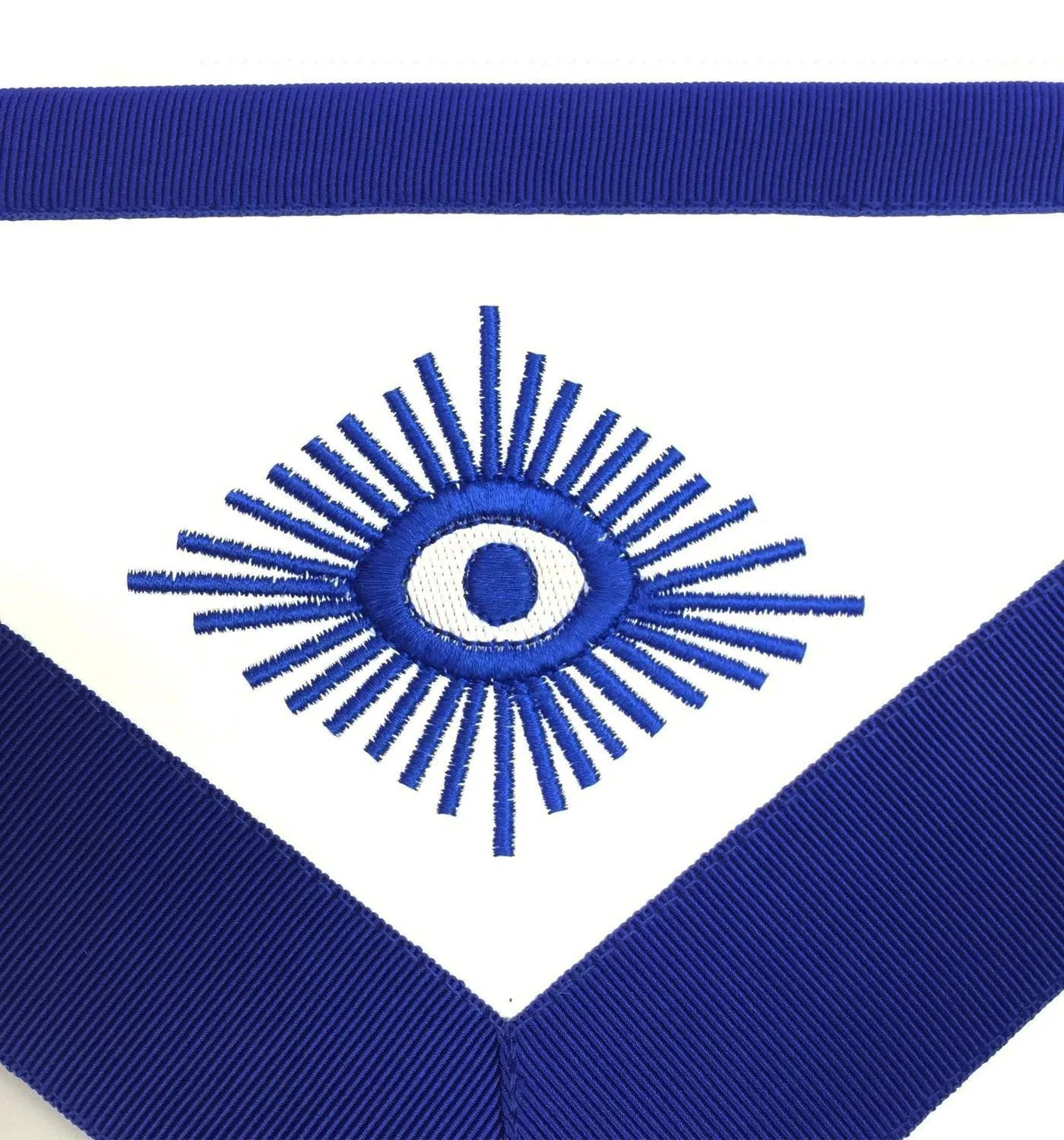 Senior Steward Blue Lodge Officer Apron - Royal Blue Wreath Embroidery