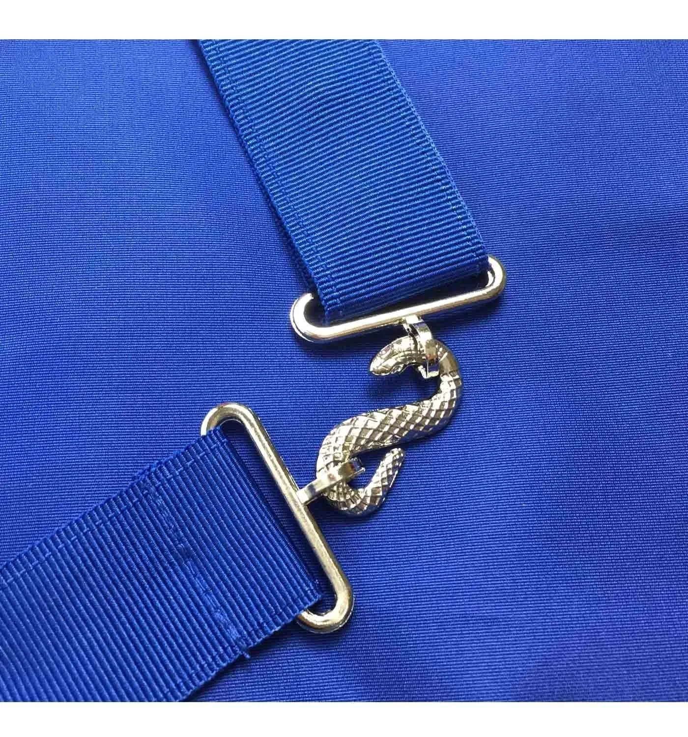 Senior Steward Blue Lodge Officer Apron - Royal Blue Wreath Embroidery