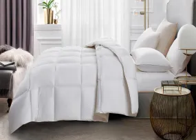 Serta Light Warmth White Goose Feather and Down Fiber Comforter