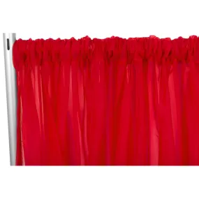 Sheer Voile Flame Retardant (FR) 14ft H x 118" W Drape/Backdrop Curtain Panel - Red