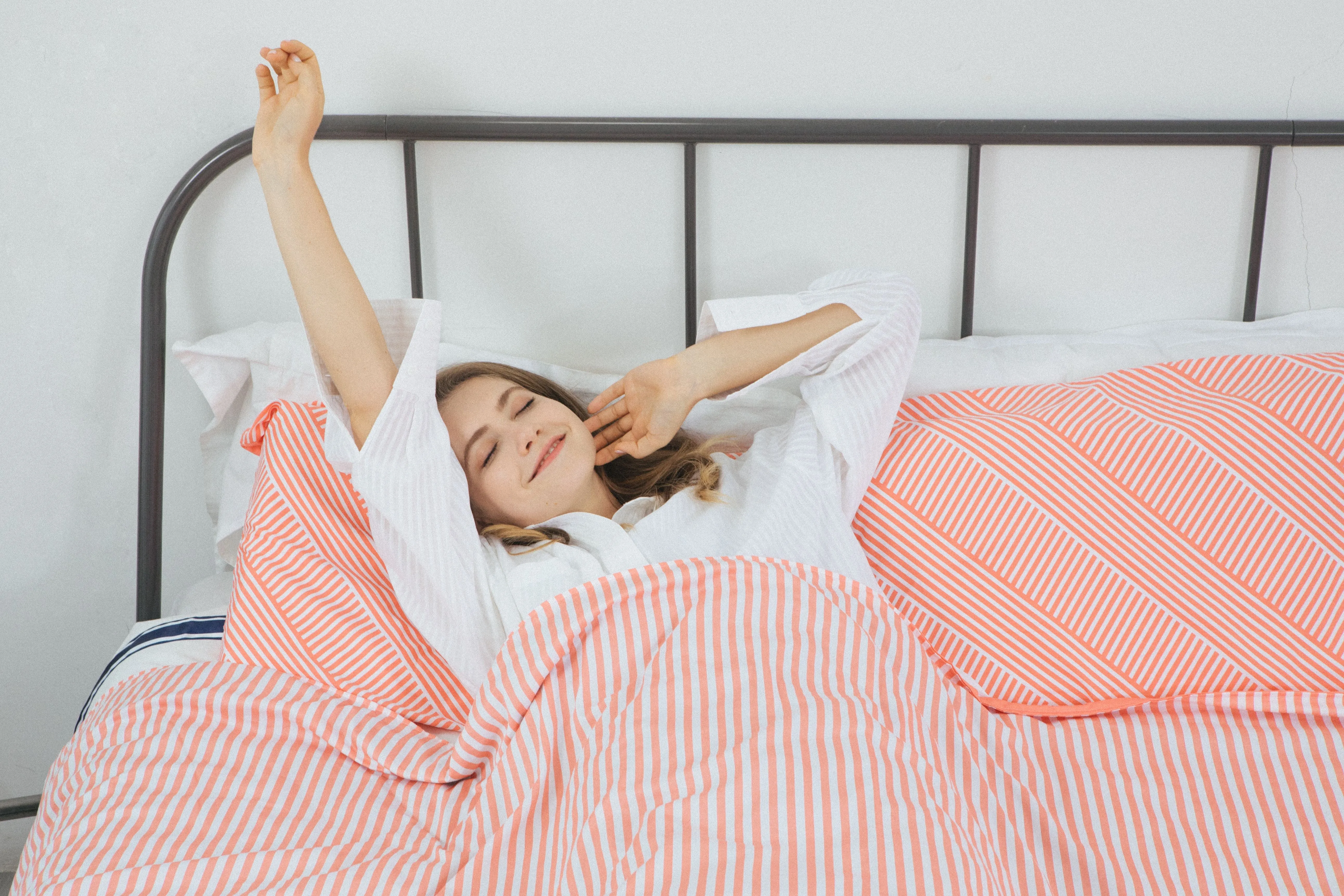 Simple Being Weighted Blanket Duvet Cover - Geometric Stripe Peach