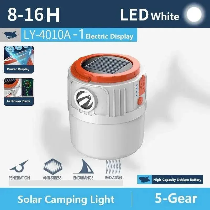 Solar Camping Light Power Bank LED Camping Lanterns 6 Gears Remote Control Waterproof Outdoor Tent Light Rechargeable Flashlight