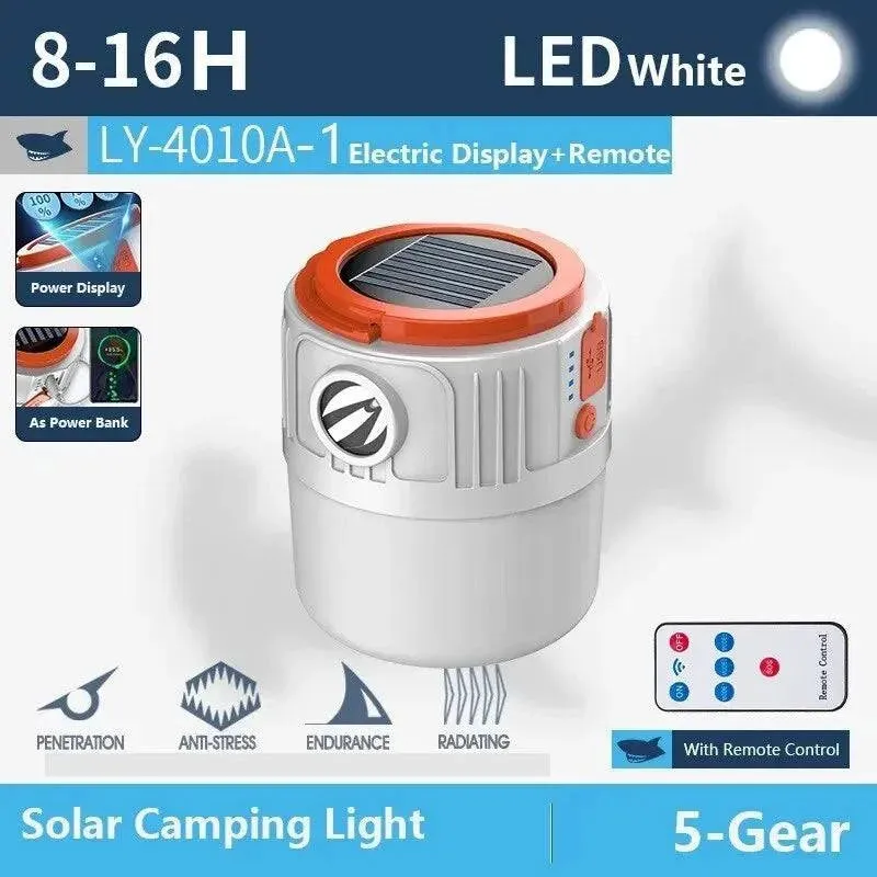 Solar Camping Light Power Bank LED Camping Lanterns 6 Gears Remote Control Waterproof Outdoor Tent Light Rechargeable Flashlight