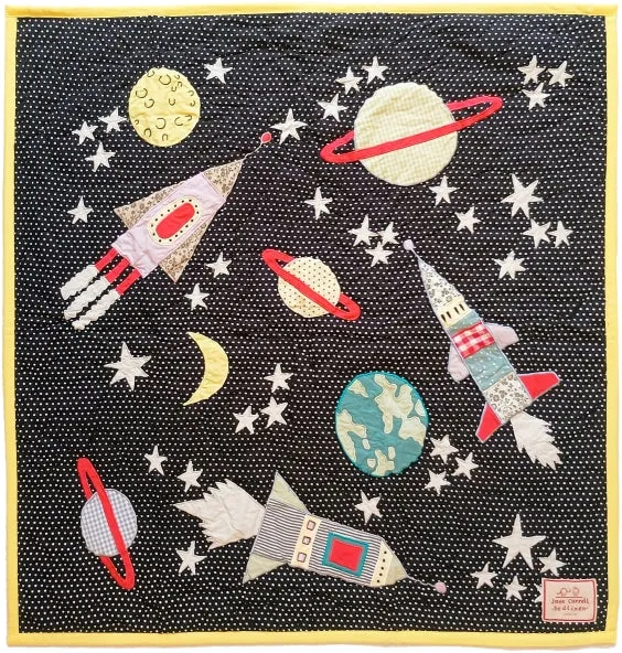 Space - Black - Pram Quilt