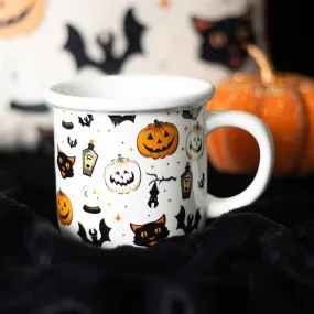 Spooky Cat and Pumpkin Print - Muki