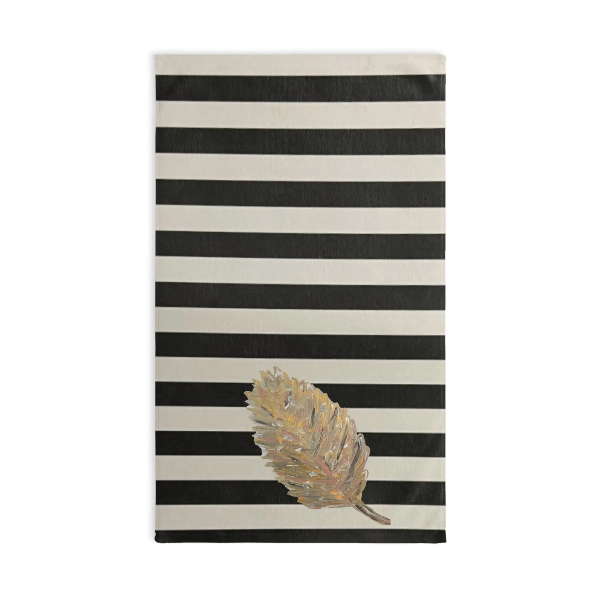 Striped Golden Leaf Hand Towel