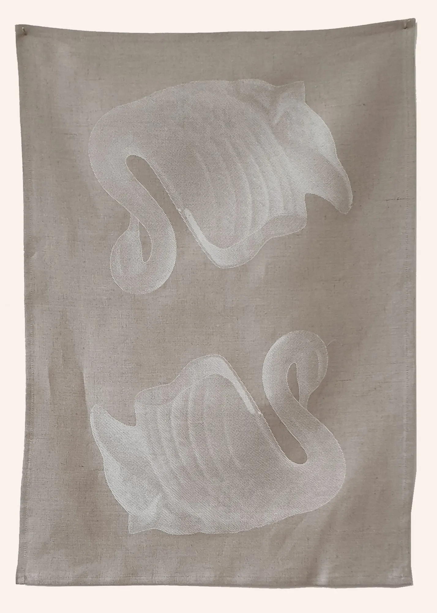 Swan natural linen tea towel