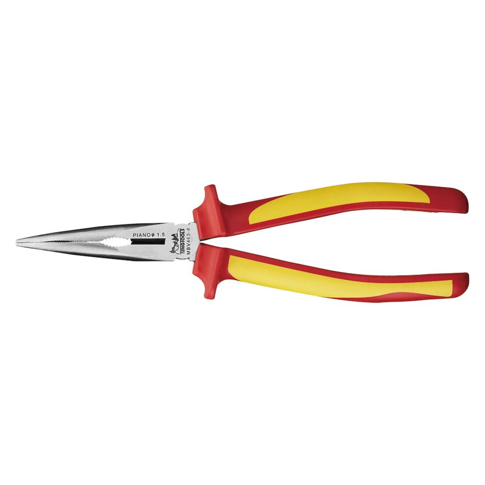 Teng Tools 8 Inch 1000 Volt Insulated 45 Degree Offset Long Nose Bent Plier - MBV463-8