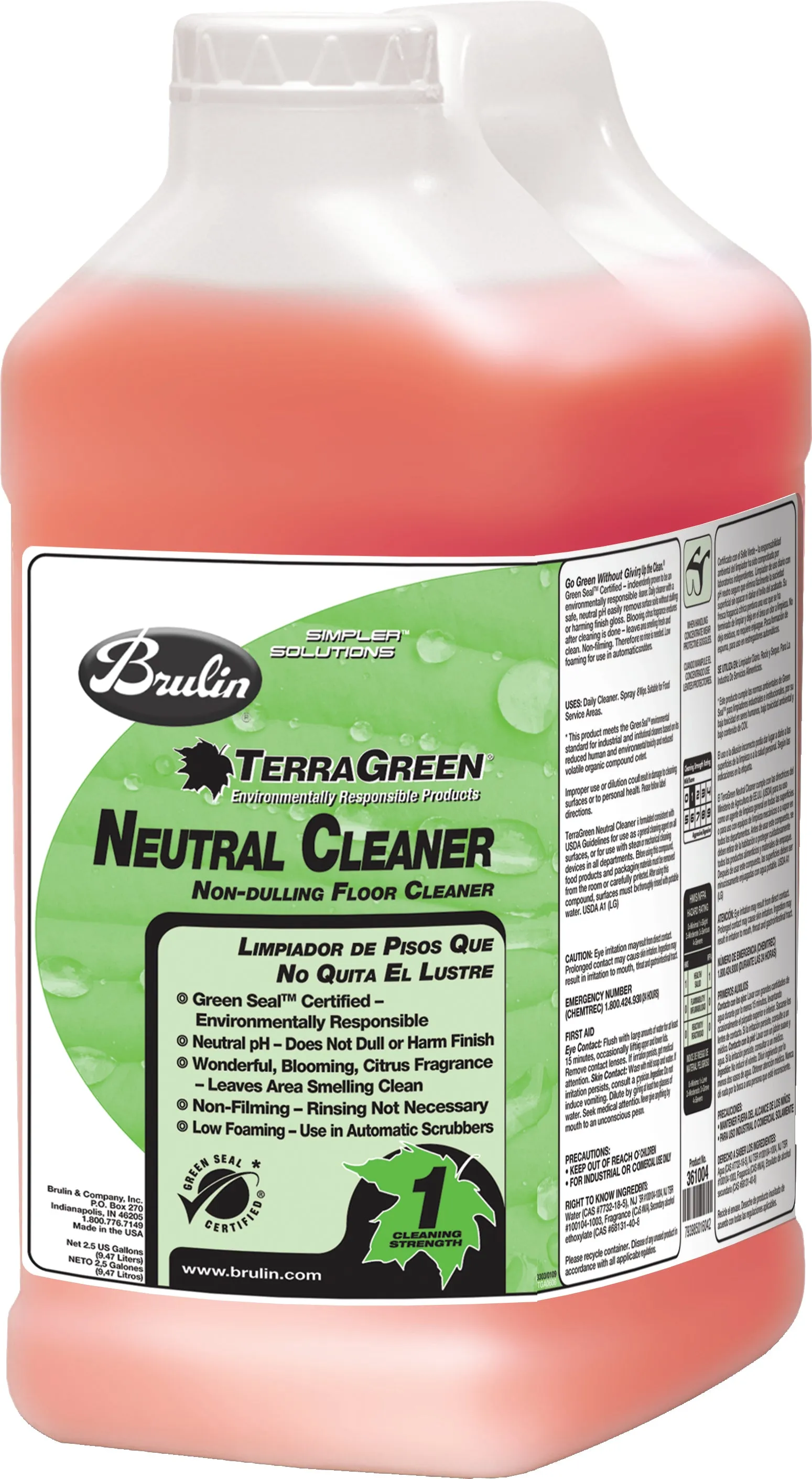 TerraGreen Neutral Floor Cleaner, 2.5 Gallons  (2/cs)