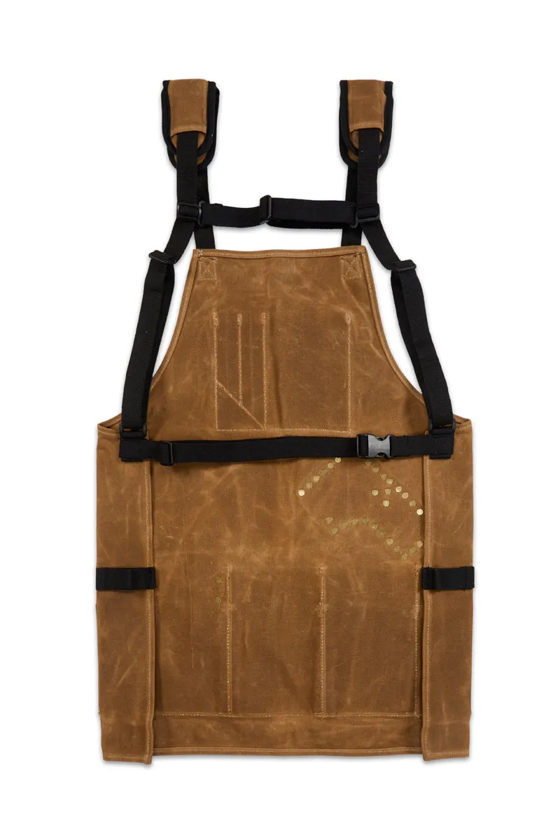 The Katz-Moses Unisex 20 oz Waxed Canvas Woodworking Tool Apron (XS/SM/MED/SLIM)