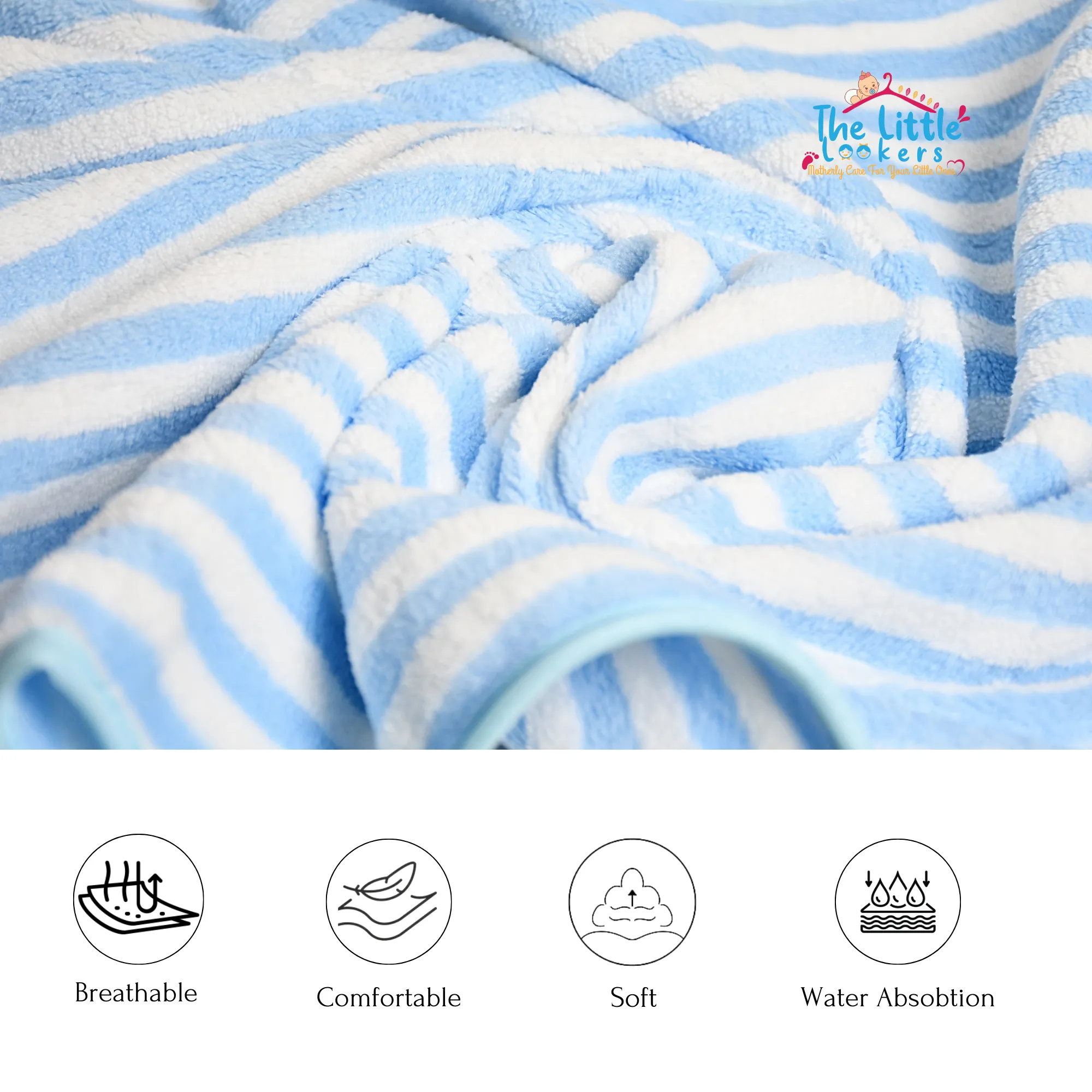 THE LITTLE LOOKERS Cotton Baby Bath Towel for Newborn/Baby/Kids | Super Soft Baby Bath Towel Set for Infants-Combo (Pack of 2)