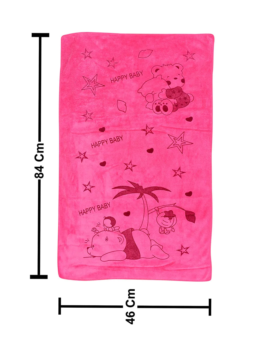 THE LITTLE LOOKERS® Towel for Newborn/ Baby/ Kids| Super Soft Baby Bath Towel Set for Infants/ Bathing Accessories| Pink & Green