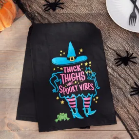 'Thick Thighs and Spooky Vibes' Kitchen Towel