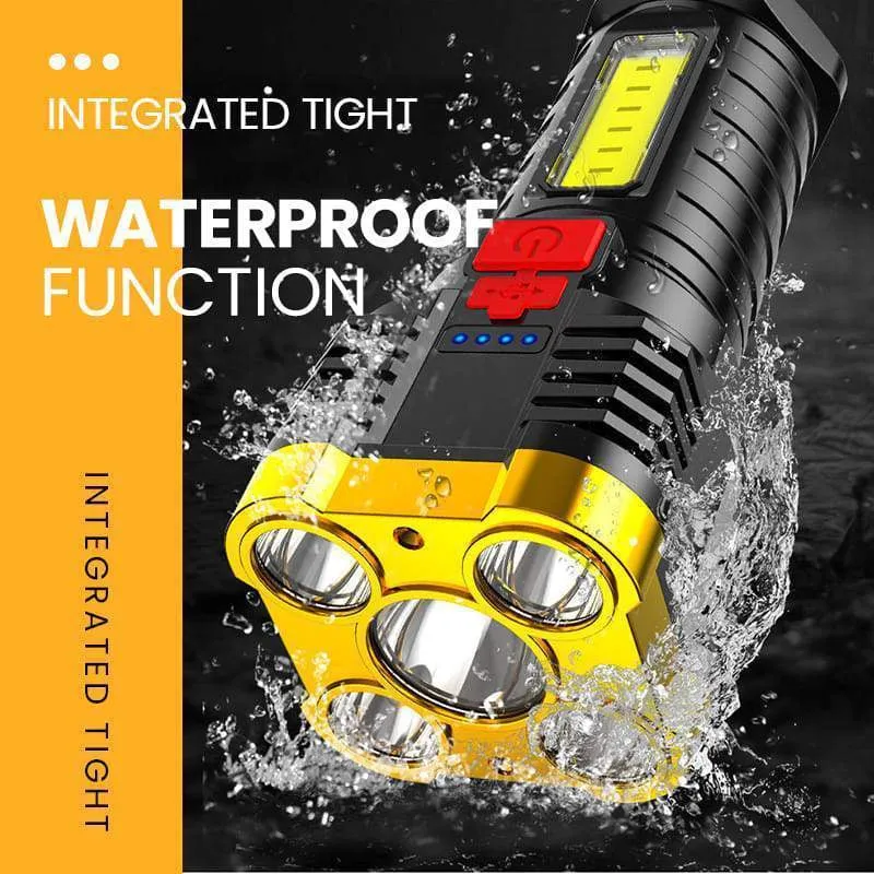 Ultra Bright Waterproof Outdoor LED Flashlight with Side Lamp