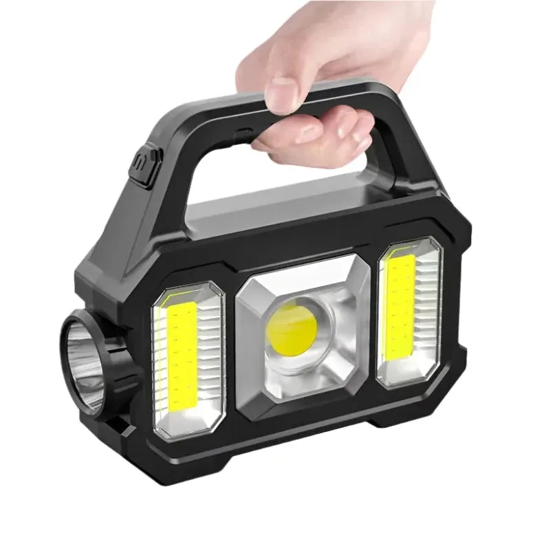 USB Rechargeable Flashlight Waterproof 6 Gear COB/LED Torch Light Portable Powerful Lantern Solar Light For Home Camping Hiking