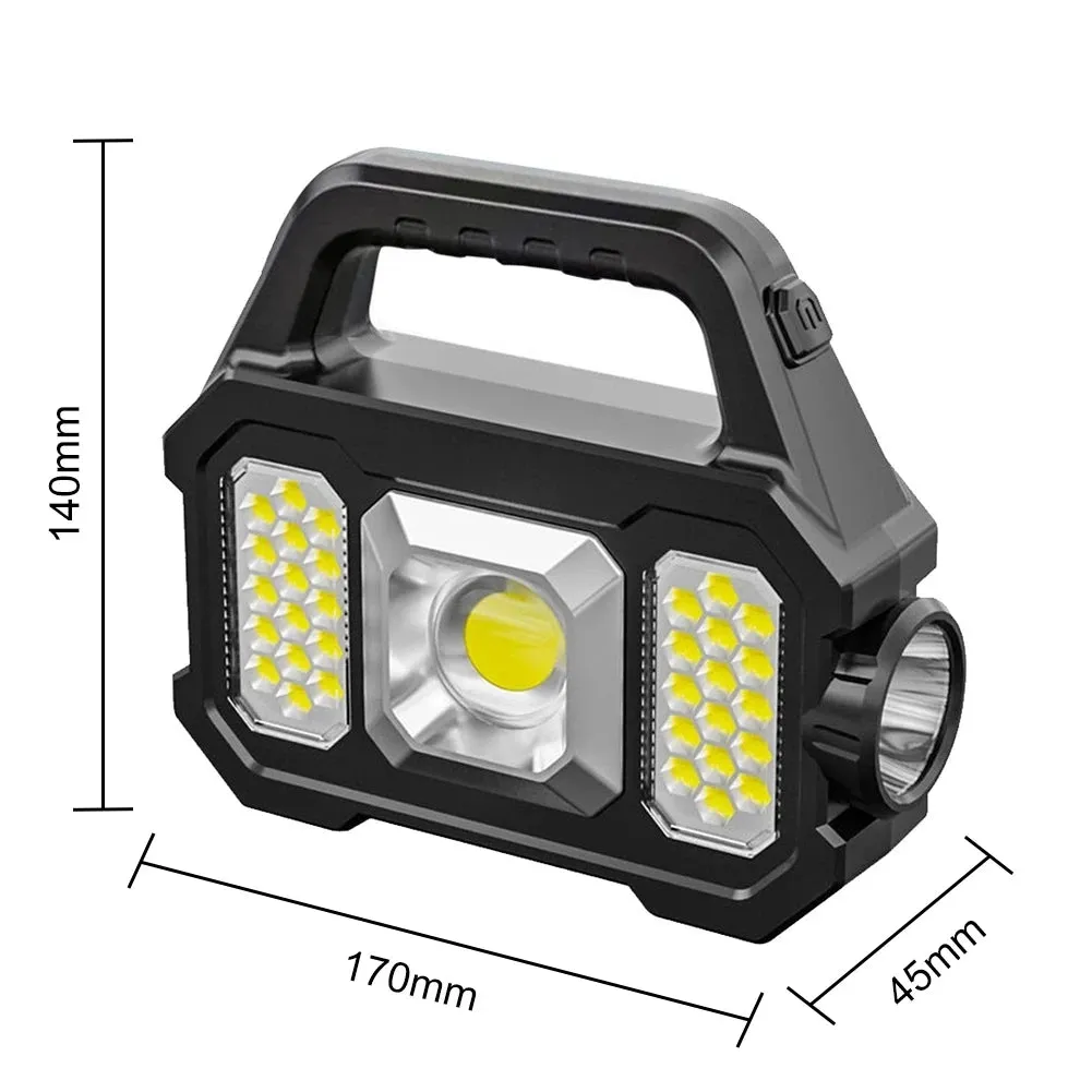 USB Rechargeable Flashlight Waterproof 6 Gear COB/LED Torch Light Portable Powerful Lantern Solar Light For Home Camping Hiking