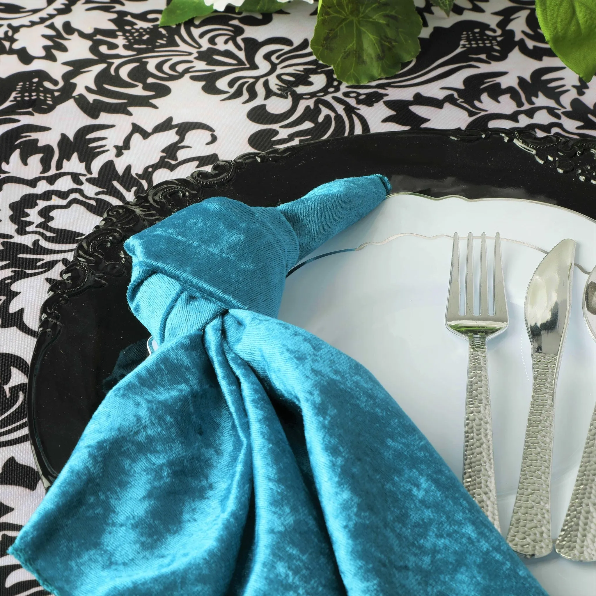 Velvet 20"x20" Linen Napkin - Dark Teal