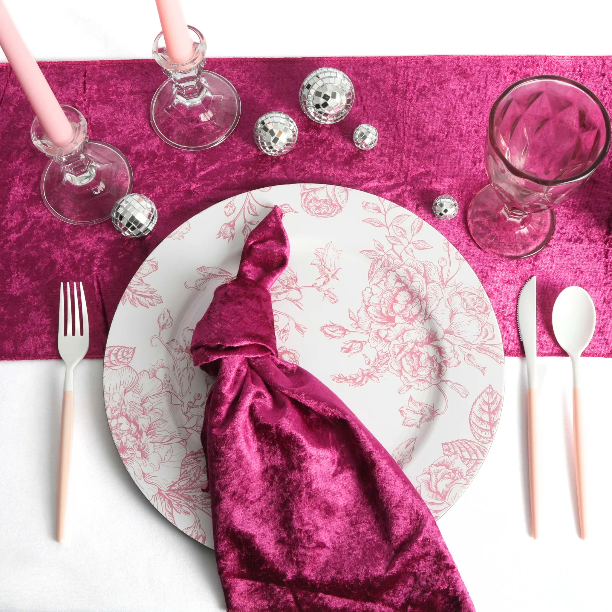 Velvet 20"x20" Linen Napkin - Magenta