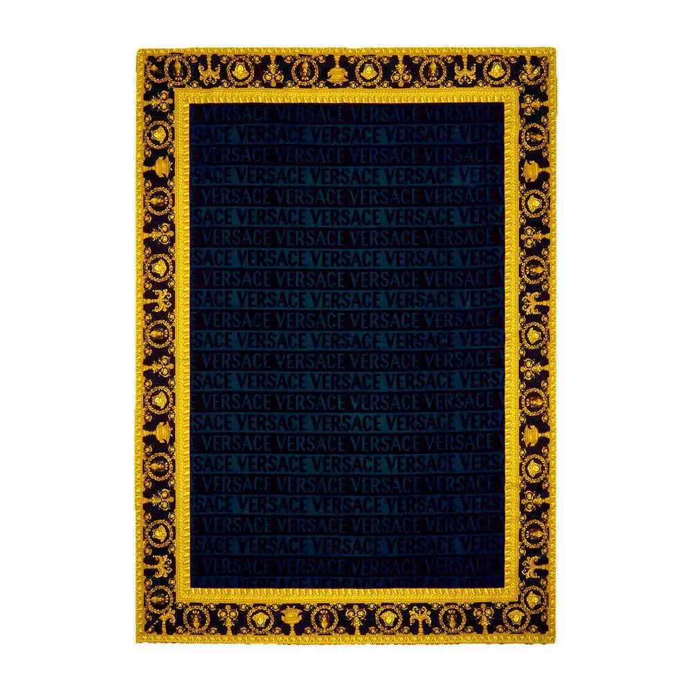 Versace Baroque Jacquard Medusa Blue Beach/Bath Towel - 195cm x 145cm