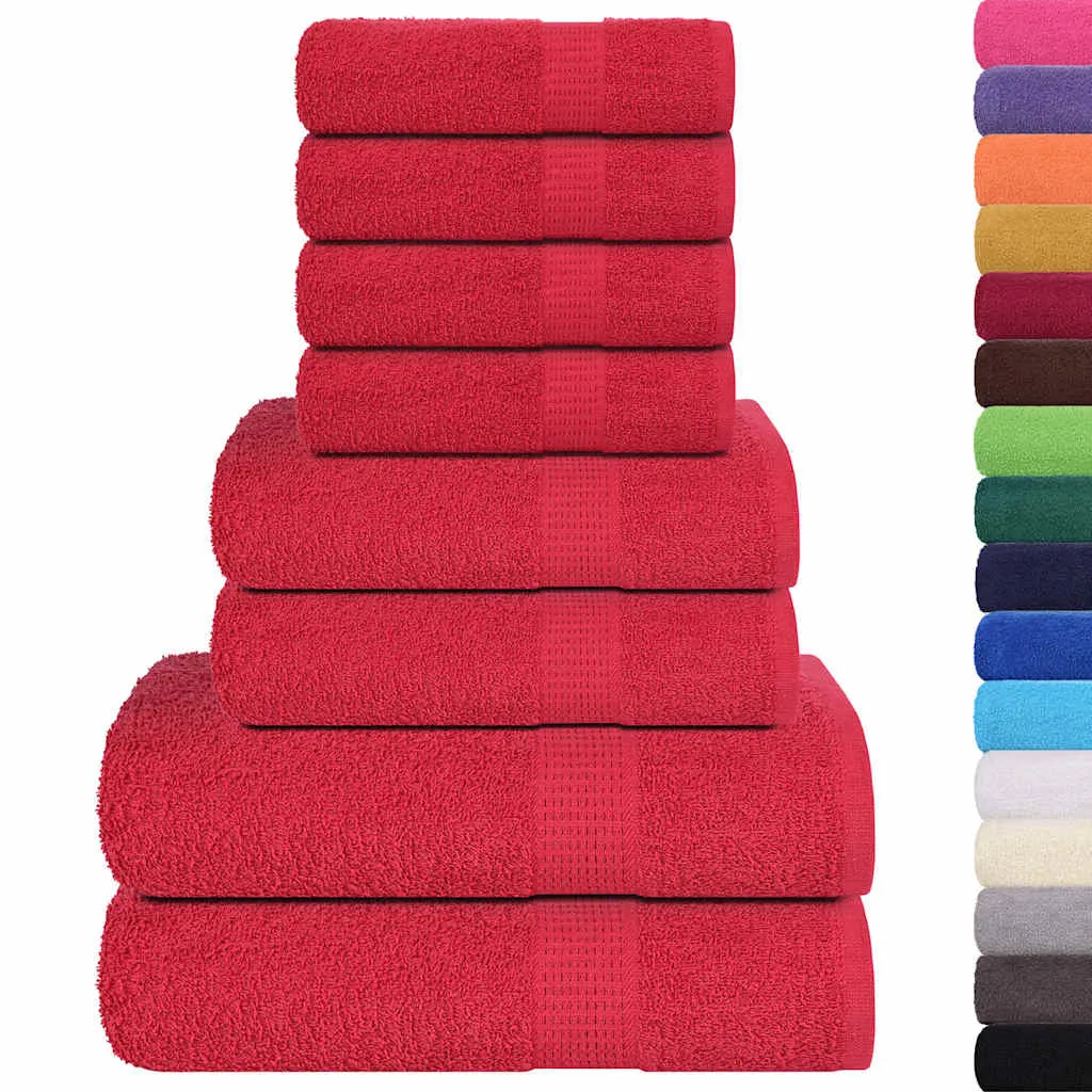 vidaXL 8 Piece Towel Set Red 360 gsm 100% Cotton