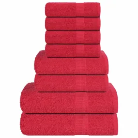 vidaXL 8 Piece Towel Set Red 360 gsm 100% Cotton