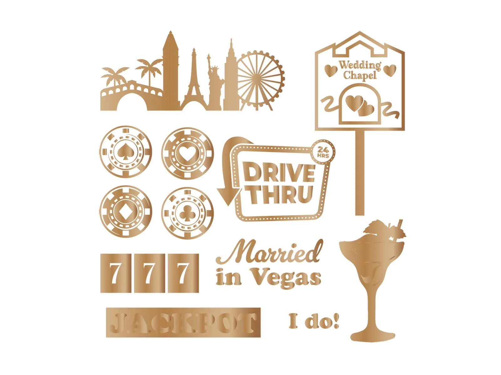 Vintage Vegas 6”x6” Foil Transfers