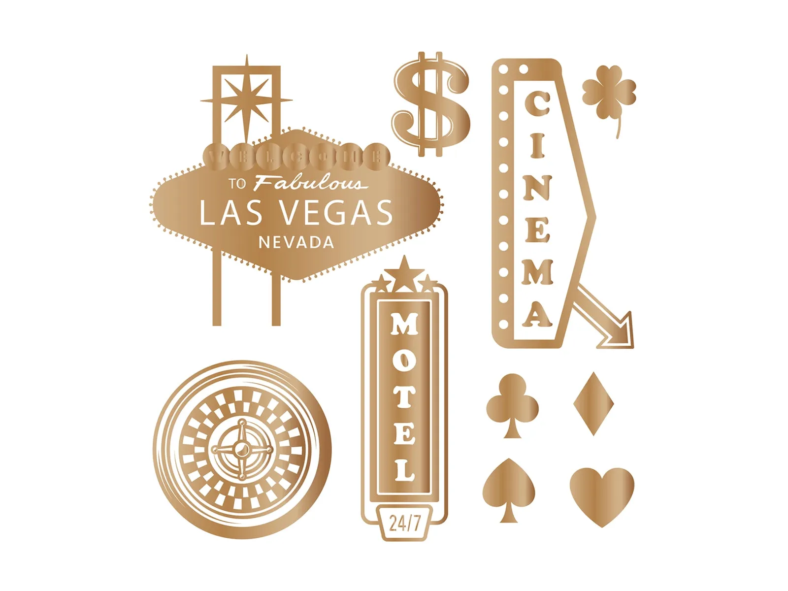 Vintage Vegas 6”x6” Foil Transfers