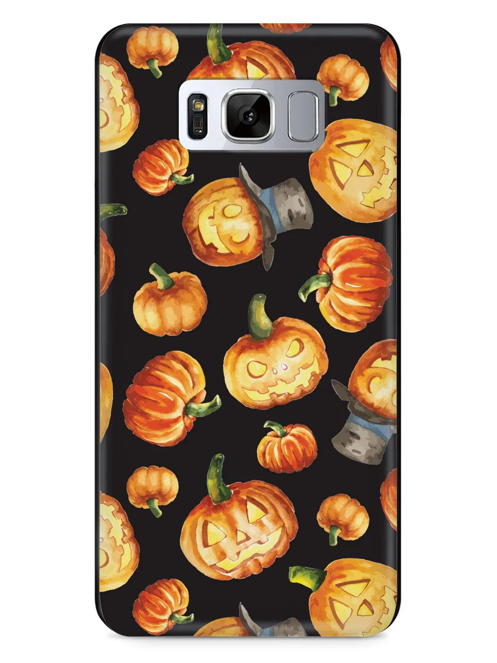 Watercolor Jack O Lanterns - Black Case