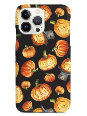 Watercolor Jack O Lanterns - Black Case