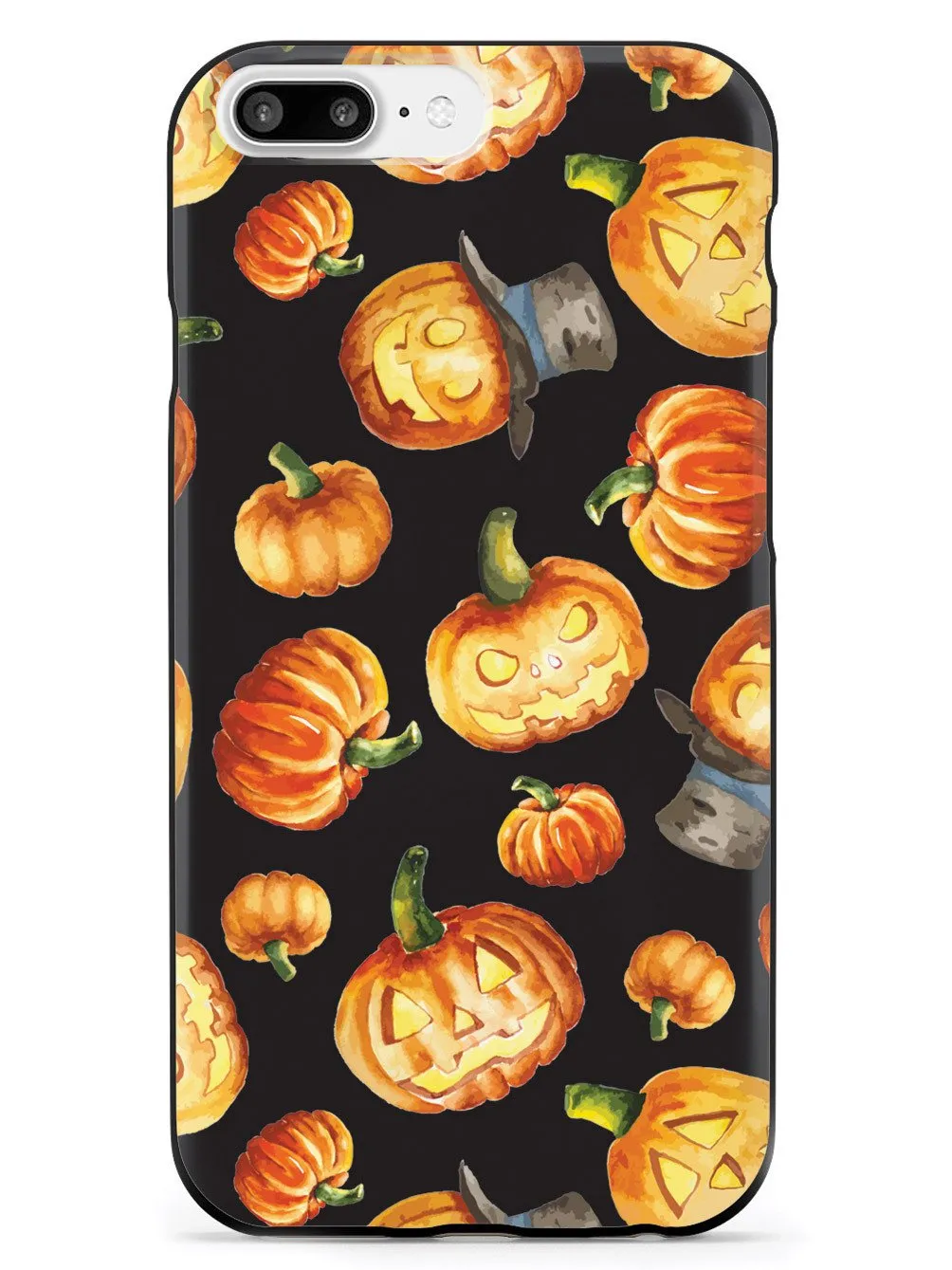 Watercolor Jack O Lanterns - Black Case