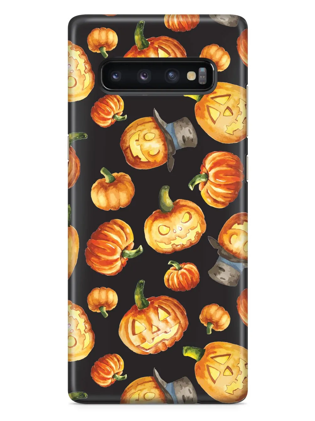 Watercolor Jack O Lanterns - Black Case