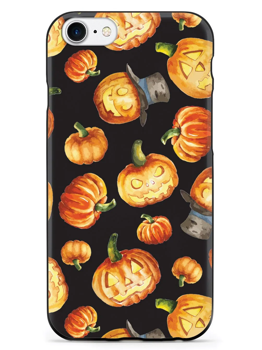 Watercolor Jack O Lanterns - Black Case