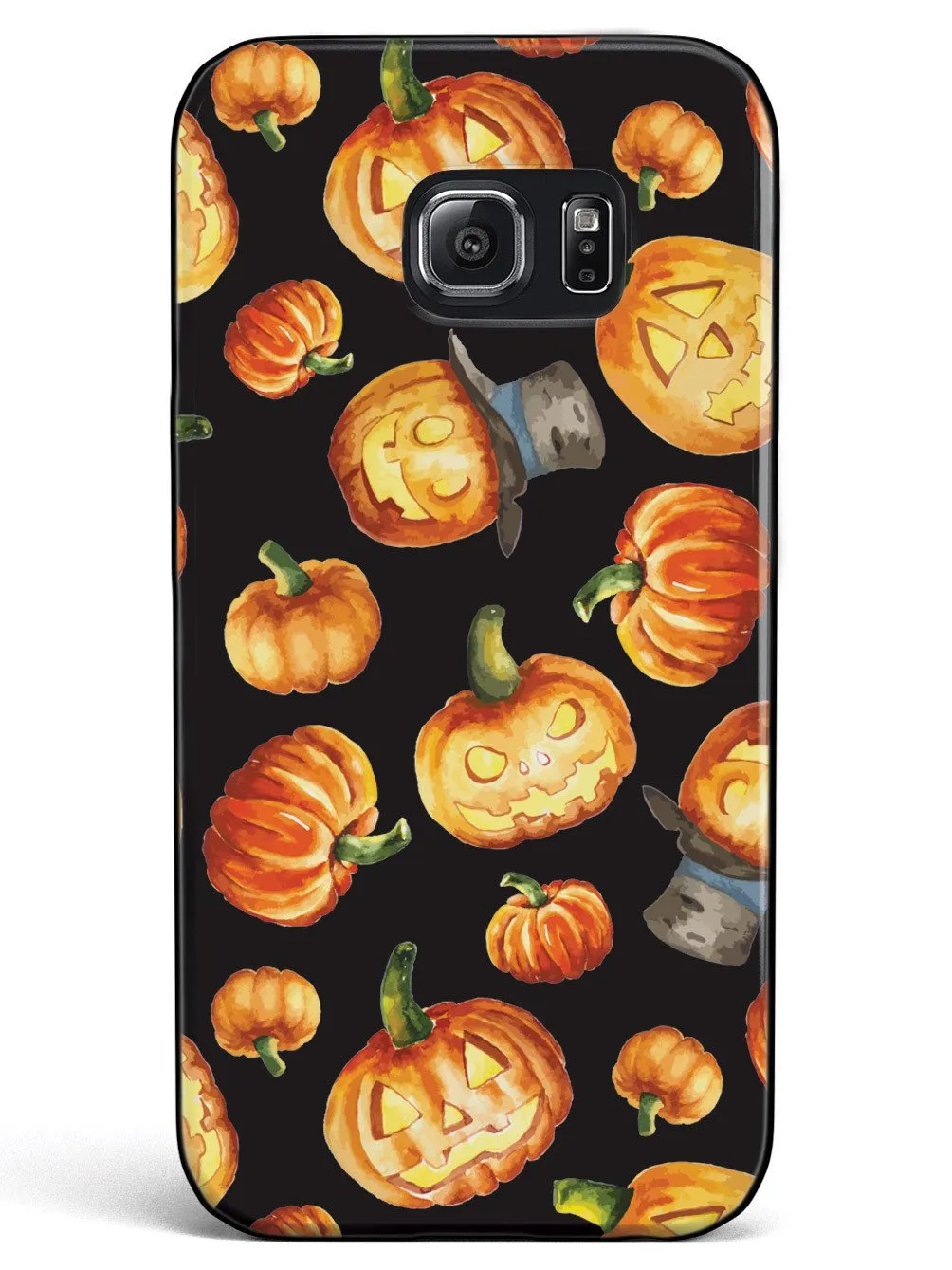 Watercolor Jack O Lanterns - Black Case