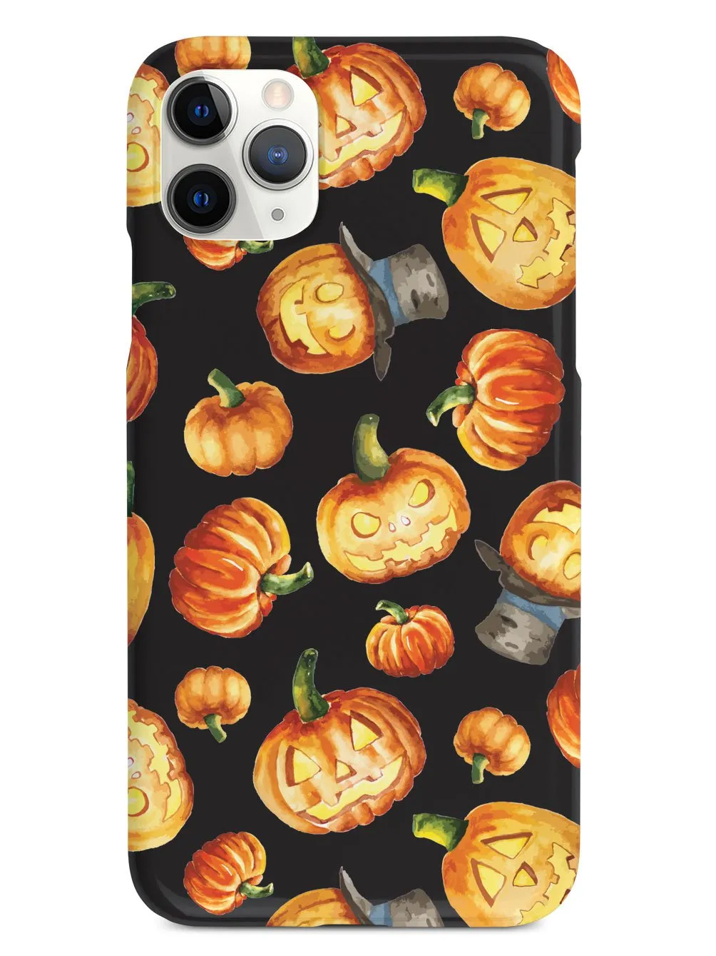 Watercolor Jack O Lanterns - Black Case