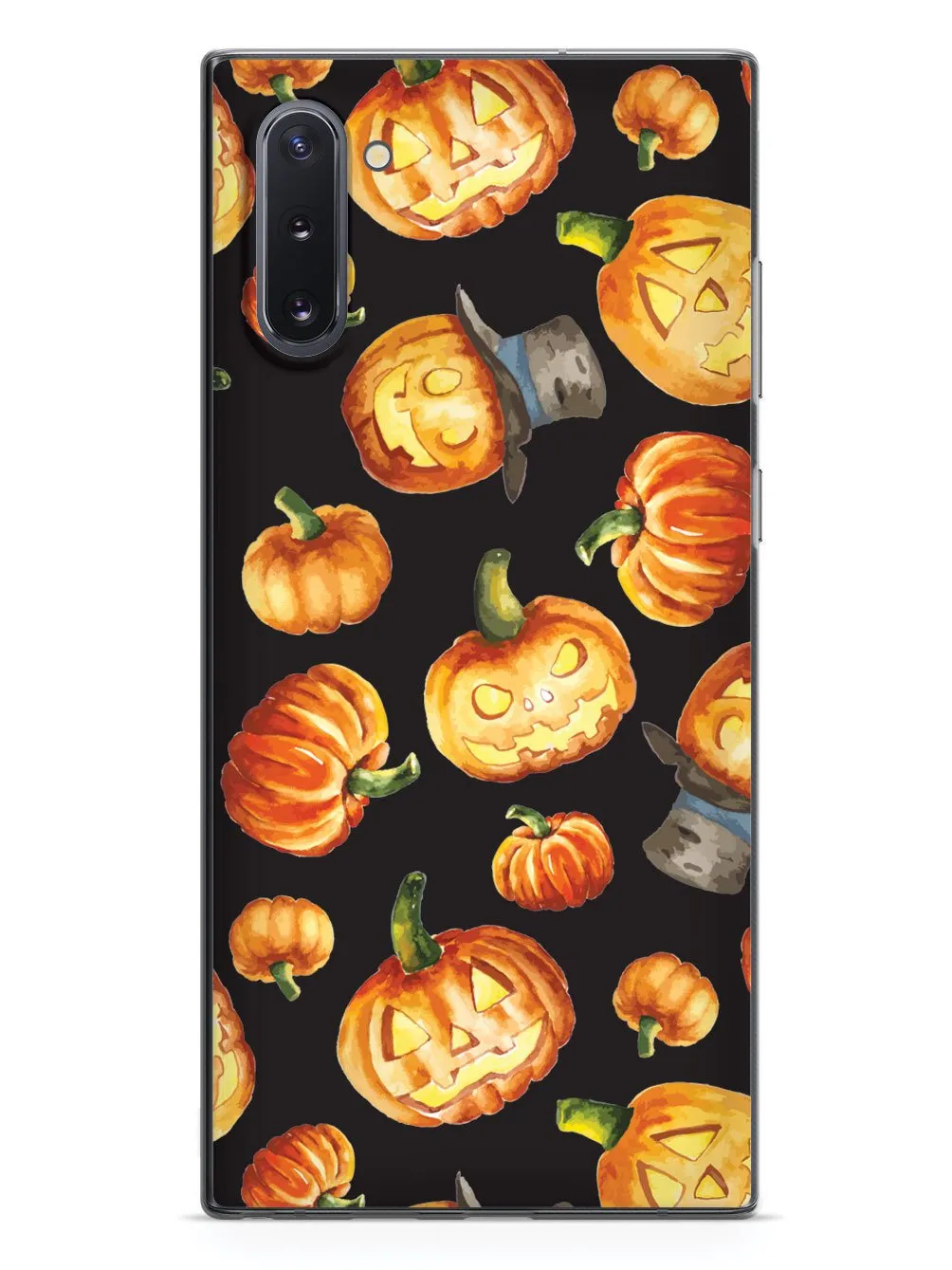 Watercolor Jack O Lanterns - Black Case