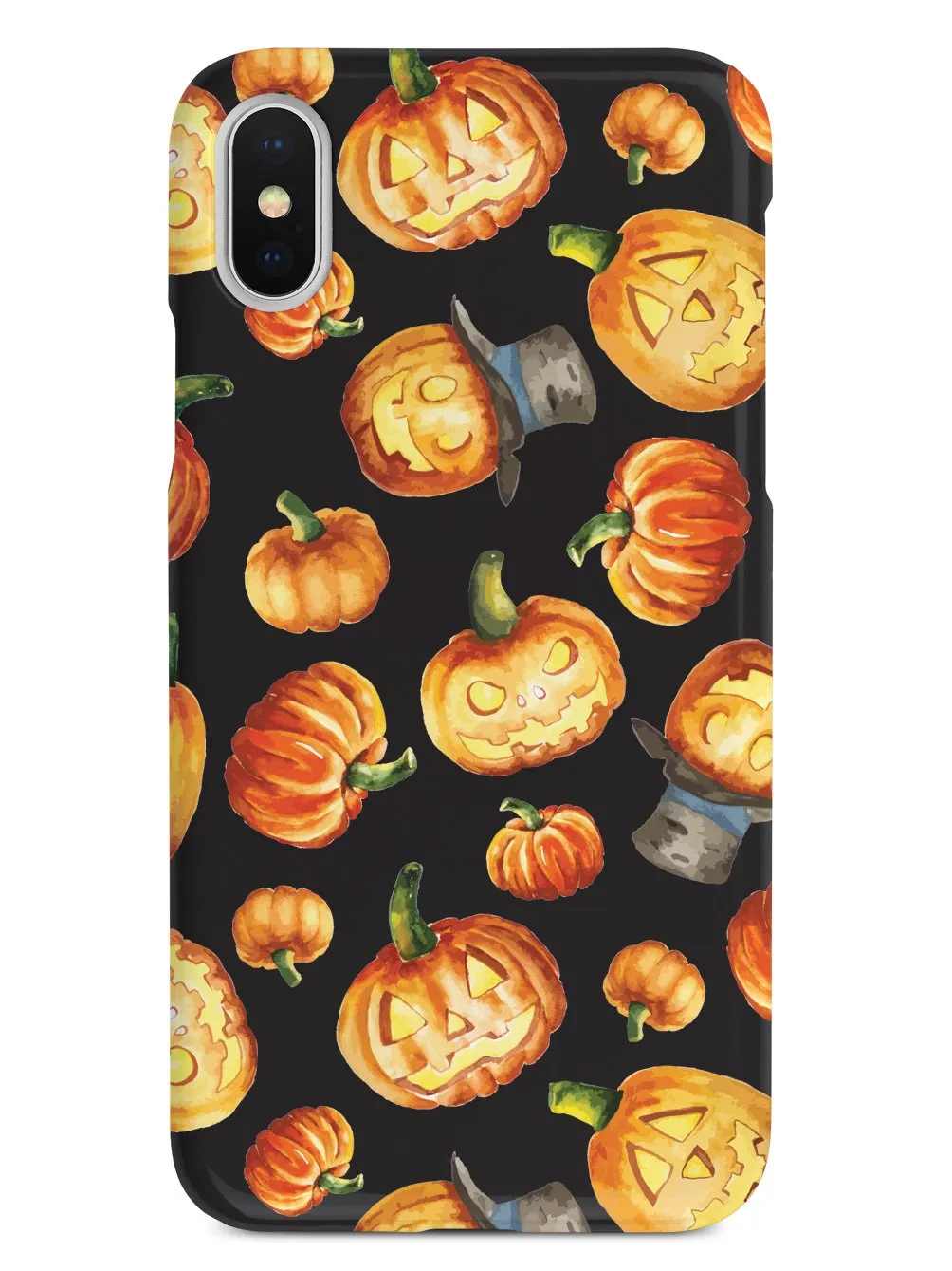 Watercolor Jack O Lanterns - Black Case