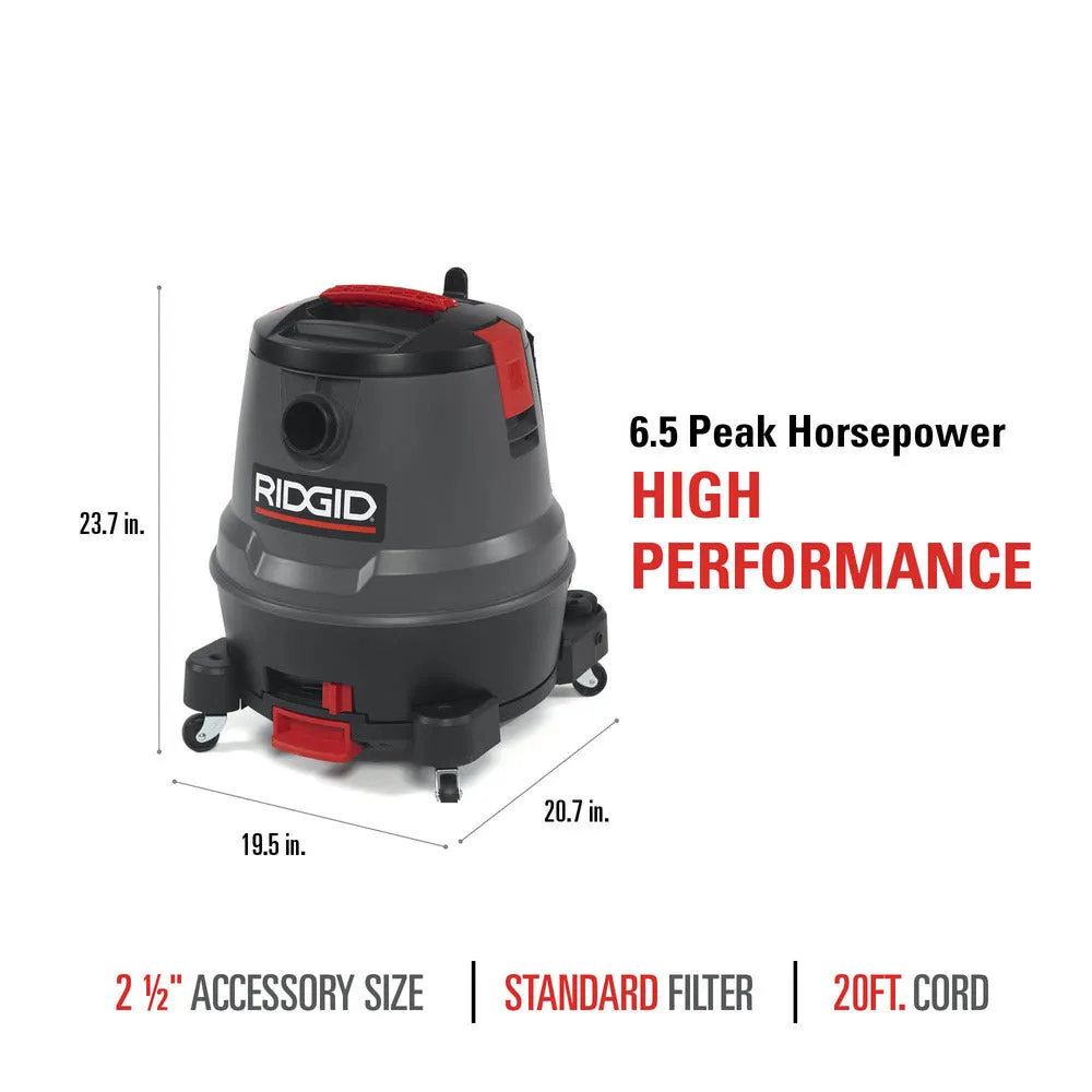 Wet/Dry Vacuum - Ridgid 1250RV 12 Gallon Motor-On-Bottom Portable 50333