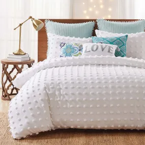 White Pom Pom Comforter Set