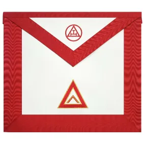 Worshipful Master Chapter Officer Apron - Red Machine Embroidery