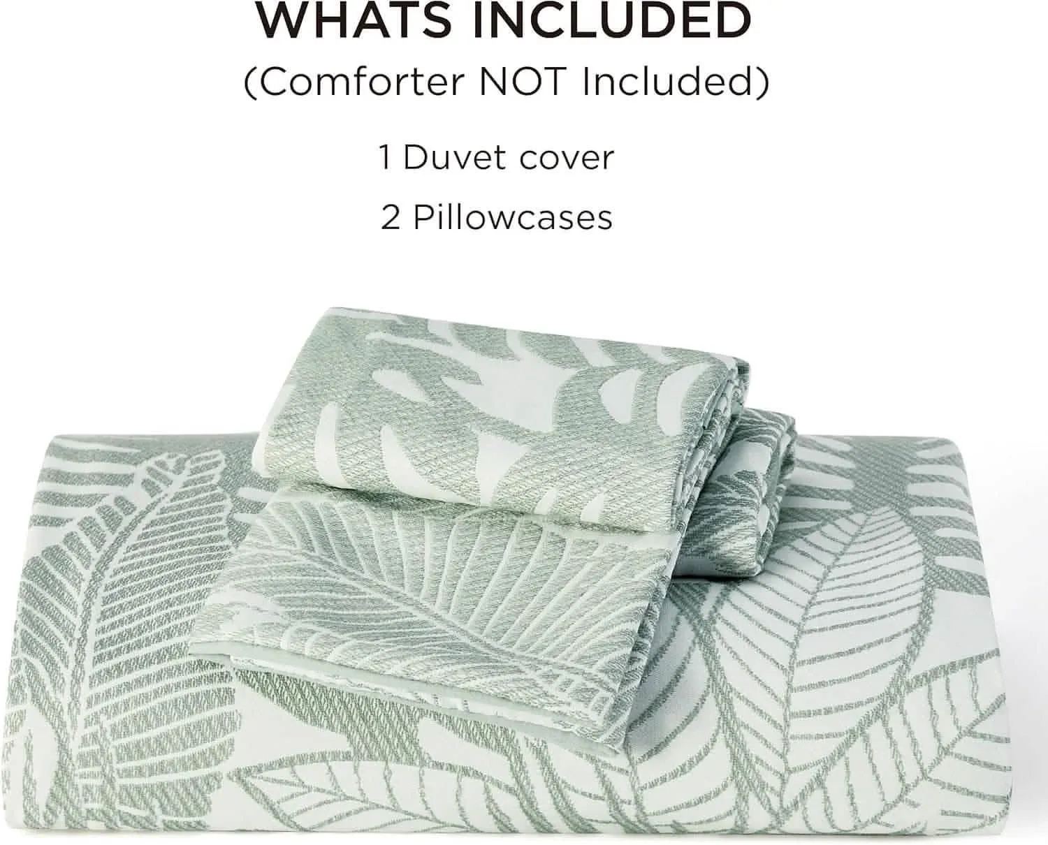 Yarn-Dyed Leaf Jacquard Duvet Cover Set