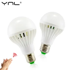 YNL E27 LED Sound Sensor Lamp 220v Led Bulb 3w 5w 7w 9w 12w White Auto Smart Infrared Body Sensor Light